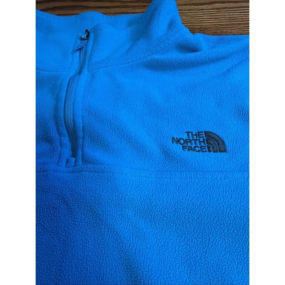 THE NORTH FACE Soft Lightweight Fleece Long Sleeve Jacket  1/4 Zip Bright Blue L